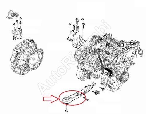 Silentblok motoru Fiat Ducato od 2021 2,2D spodní