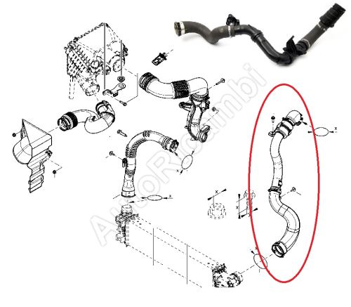 Hadice plnícího vzduchu Renault Trafic 2014-2019 1,6 od intercooleru do turba, kompletní