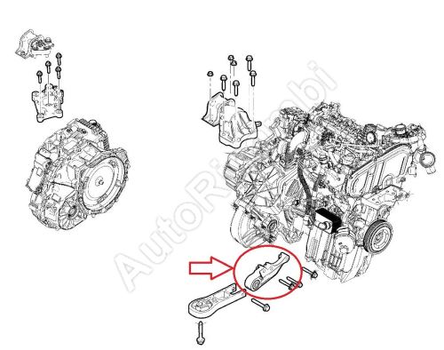 Silentblok motoru Fiat Ducato od 2021 2,2D spodní, automatická převodovka