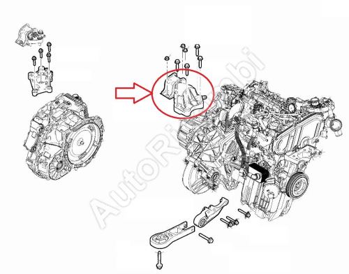 Silentblok motoru Fiat Ducato od 2021 2,2D levý, 117/130KW