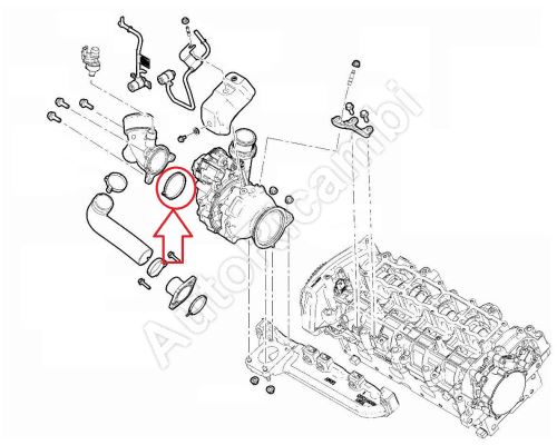 Těsnění turbodmychadla Fiat Ducato od 2021 2,2D na výfukové potrubí